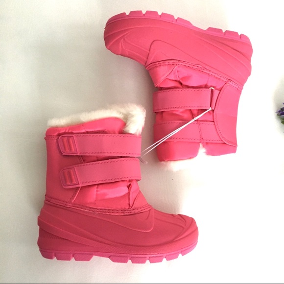 NWT Cat & Jack Lev Fuschia Pink Snow Winter Boots - Picture 4 of 8